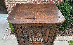 Antique French Cabinet Vestry Altar Wine Bar Sacristy Cabinet Gothic Oak Small