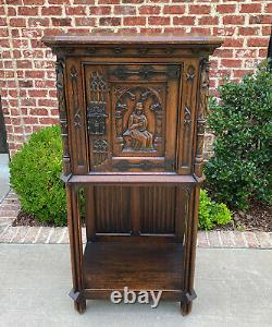 Antique French Cabinet Vestry Altar Wine Bar Sacristy Cabinet Gothic Oak Small