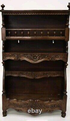 Antique French Carved Walnut Wall Cabinet