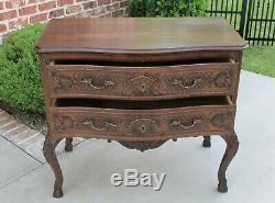 Antique French Country Chest of Drawers Carved Oak Louis XV Commode Cabinet 1900