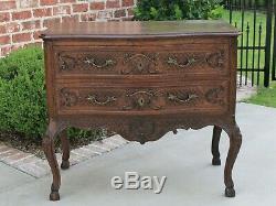 Antique French Country Chest of Drawers Carved Oak Louis XV Commode Cabinet 1900