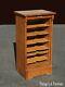 Antique French Country Oak Roll Front Letter File Filing Cabinet Farmhouse