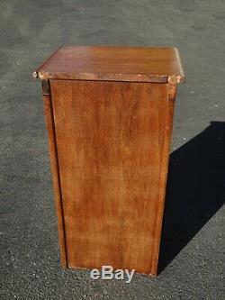 Antique French Country Oak Roll Front Letter File Filing Cabinet Farmhouse