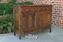 Antique French Country Sideboard Cabinet Buffet Server w Drawers Oak Louis XV