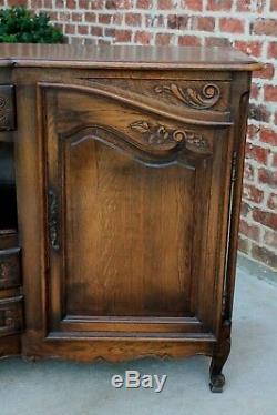 Antique French Country Sideboard Server Buffet Cabinet Cupboard Oak Louis XV