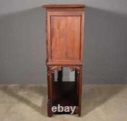 Antique French Gothic Revival Cabinet/Bar Cabinet in Highly Carved Chestnut Wood