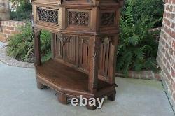 Antique French Gothic Sacristy Vestry Altar Wine Cabinet Bar Catholic Carved Oak