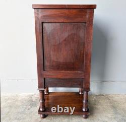 Antique French Gothic Solid Walnut Night Stand/Cabinet With Detailed Carvings