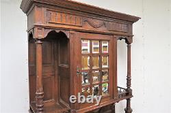 Antique French Hunt Cabinet Circa 1900 Classical Revival With Beveled Mirror Top