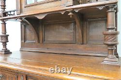 Antique French Hunt Cabinet Circa 1900 Classical Revival With Beveled Mirror Top