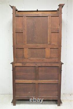 Antique French Hunt Cabinet Circa 1900 Classical Revival With Beveled Mirror Top