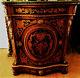 Antique French Louis Style Cabinet Credenza Commode, Figural Ormolu, Marquetry