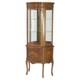 Antique French Louis Xv Mahogany & Satinwood Vitrine With Floral Marquetry C1890