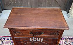 Antique French Louis XV Style Cabinet Cupboard w Drawer Carved Oak Tall 1920s