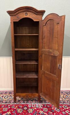 Antique French Louis XVI Armoire Cupboard Linen Cabinet Bonnetiere Mahogany