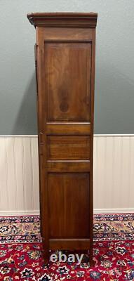 Antique French Louis XVI Armoire Cupboard Linen Cabinet Bonnetiere Mahogany