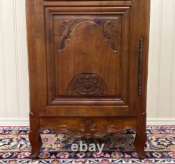 Antique French Louis XVI Armoire Cupboard Linen Cabinet Bonnetiere Mahogany