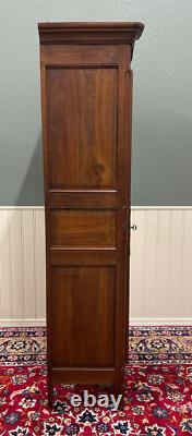Antique French Louis XVI Armoire Cupboard Linen Cabinet Bonnetiere Mahogany