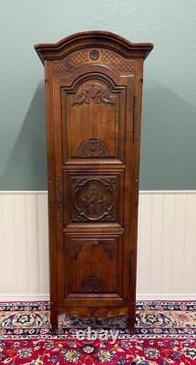 Antique French Louis XVI Armoire Cupboard Linen Cabinet Bonnetiere Mahogany