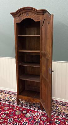 Antique French Louis XVI Armoire Cupboard Linen Cabinet Bonnetiere Mahogany