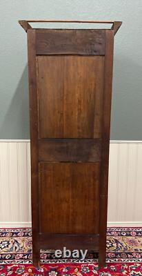 Antique French Louis XVI Armoire Cupboard Linen Cabinet Bonnetiere Mahogany