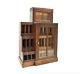 Antique French Oak Wine Bottle Display Cabinet Winery General Store Cellar Rack