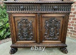 Antique French Renaissance Revival Walnut Chest Cabinet Apothecary Jewelry