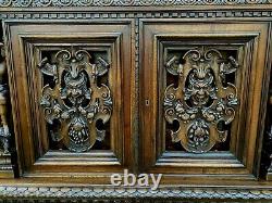 Antique French Renaissance Revival Walnut Chest Cabinet Apothecary Jewelry