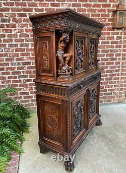 Antique French Renaissance Revival Walnut Chest Cabinet Apothecary Jewelry