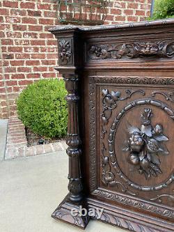 Antique French Sideboard Server Cabinet Renaissance Carved Oak 55 W