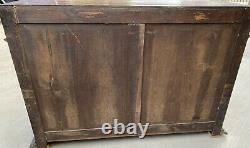 Antique French Sideboard Server Cabinet Renaissance Carved Oak 55 W