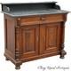 Antique French Victorian Country Bakers Cabinet Marble Top Walnut Mixing Table
