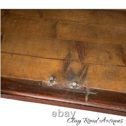 Antique French Victorian country bakers cabinet marble top walnut mixing table