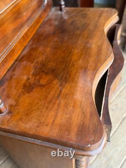 Antique French burl walnut victorian carved server barley twist ornate