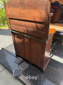 Antique French burl walnut victorian carved server barley twist ornate