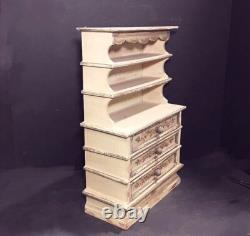 Antique French country curio cabinet. Beautiful aged patina. 3 drawers
