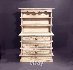 Antique French country curio cabinet. Beautiful aged patina. 3 drawers