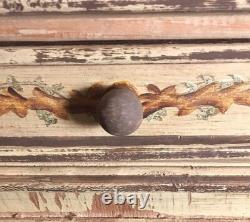 Antique French country curio cabinet. Beautiful aged patina. 3 drawers