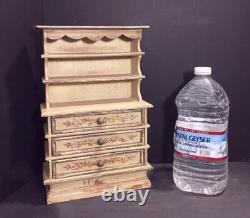 Antique French country curio cabinet. Beautiful aged patina. 3 drawers