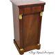 Antique French Empire Flame Mahogany Bedside Table Stand Pedestal 1800s