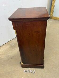 Antique French empire flame mahogany bedside table stand pedestal 1800s