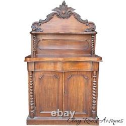 Antique French empire victorian high back server barley twist ornate carved 1860