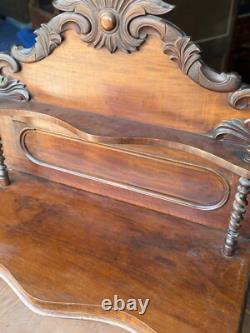 Antique French empire victorian high back server barley twist ornate carved 1860