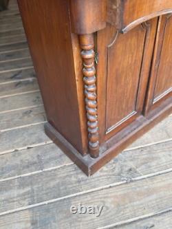 Antique French empire victorian high back server barley twist ornate carved 1860