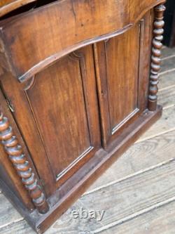 Antique French empire victorian high back server barley twist ornate carved 1860