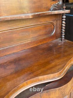 Antique French empire victorian high back server barley twist ornate carved 1860