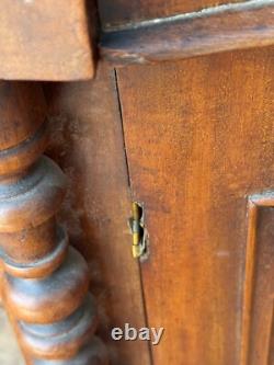 Antique French empire victorian high back server barley twist ornate carved 1860