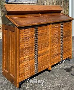 Antique Fully Restored 48 Drawer Printers Cabinet By Hamilton Map File Jewelry