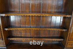 Antique Georgian Period English Oak Welsh Dresser Pewter Cupboard Buffet Hutch