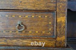Antique Georgian Period English Oak Welsh Dresser Pewter Cupboard Buffet Hutch